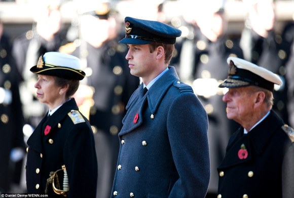 Daily Mail: "Princess Anne, Prince William, the Duke of Cambridge and Prince Philip, the Duke of Edinburgh attend the Remembrance Sunday commemorations"