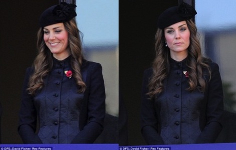 Daily Mail: "Catherine, Duchess of Cambridge watches on while her husband Prince William lays a wreath at the Cenotaph"