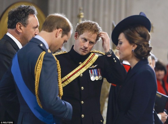 Duke and Duchess of Cambridge and Prince Harry at St. Paul's, Friday, 3/13/15